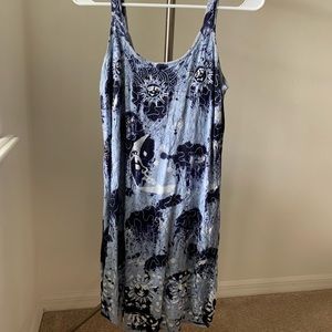 Bleach dye sundress with sun and moon design